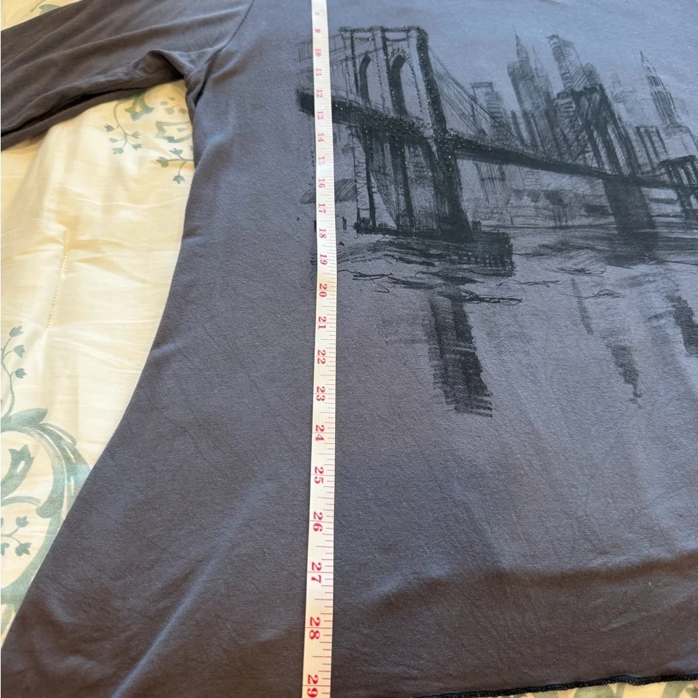 Edista New York City Gray 3/4 Sleeve Top- 1X - Picture 10 of 10